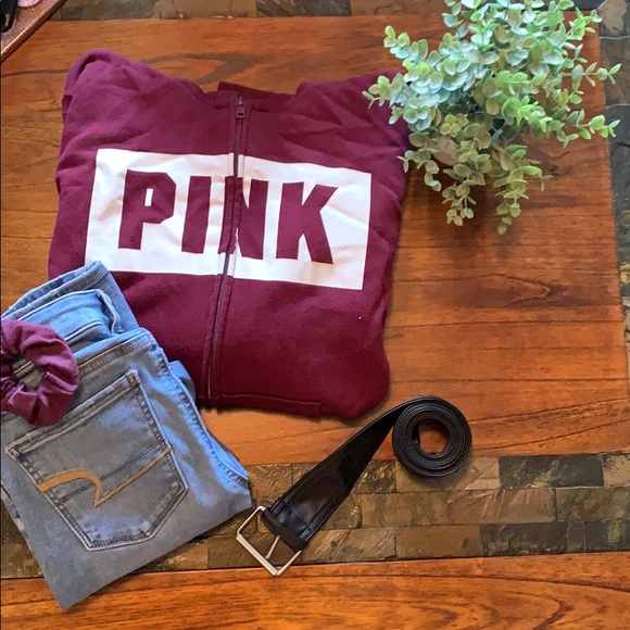PINK Victoria's Secret Tops - Pink zip up hoodie